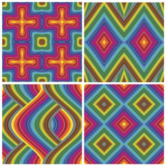 Set of seamless art deco textures and pattern