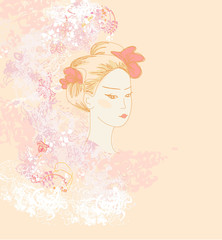 Abstract Beautiful geisha portrait