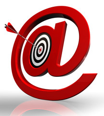 email red symbol and concept target