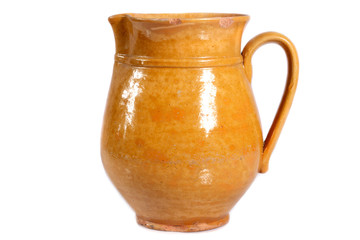 brown clay jug