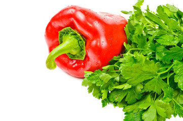 Red pepper and parsley