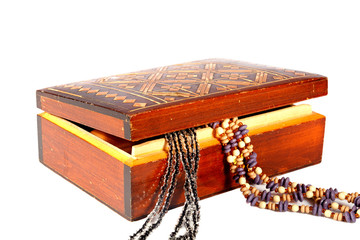 old brown wooden jewelry box