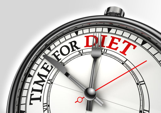 diet time concept clock