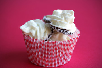 Meringue with chocolate and coconut dessert