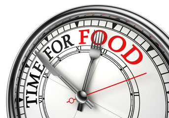 time for food concept clock closeup