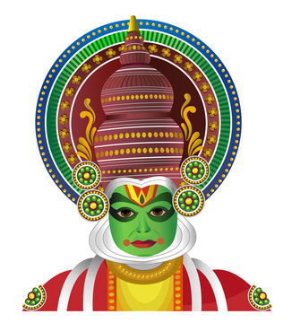 South Indian Traditional Kathakali Dancer Isolated