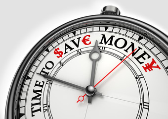 time to save money concept clock