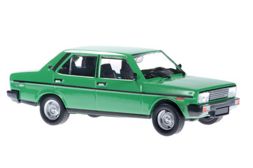 Green city car on white background.