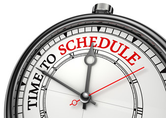 time to schedule concept clock