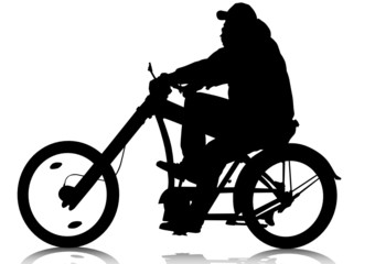 Man on travel bicycle