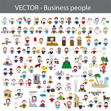 métiers, business people, icon set