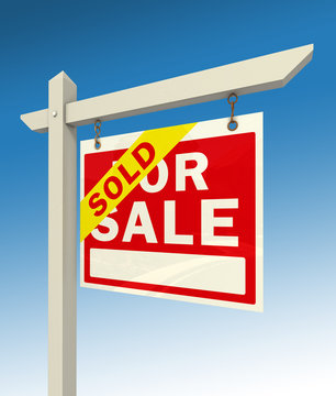 for sale red sign and word sold