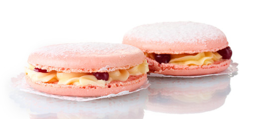 Two cakes isolated on white