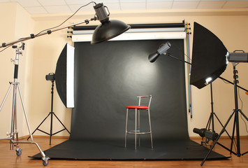 interior of professional photo studio