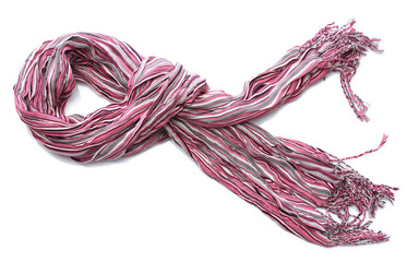 Obraz na płótnie Canvas bright pink female scarf isolated on white