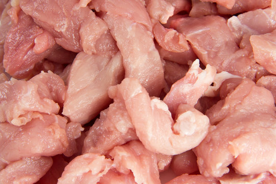 Closeup of cuts of pork meat