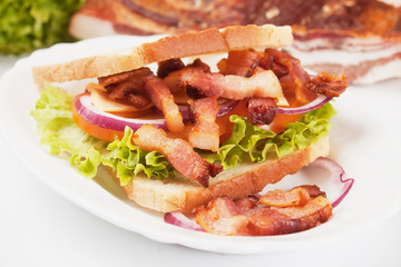Fried bacon sandwich