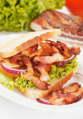Fried bacon sandwich