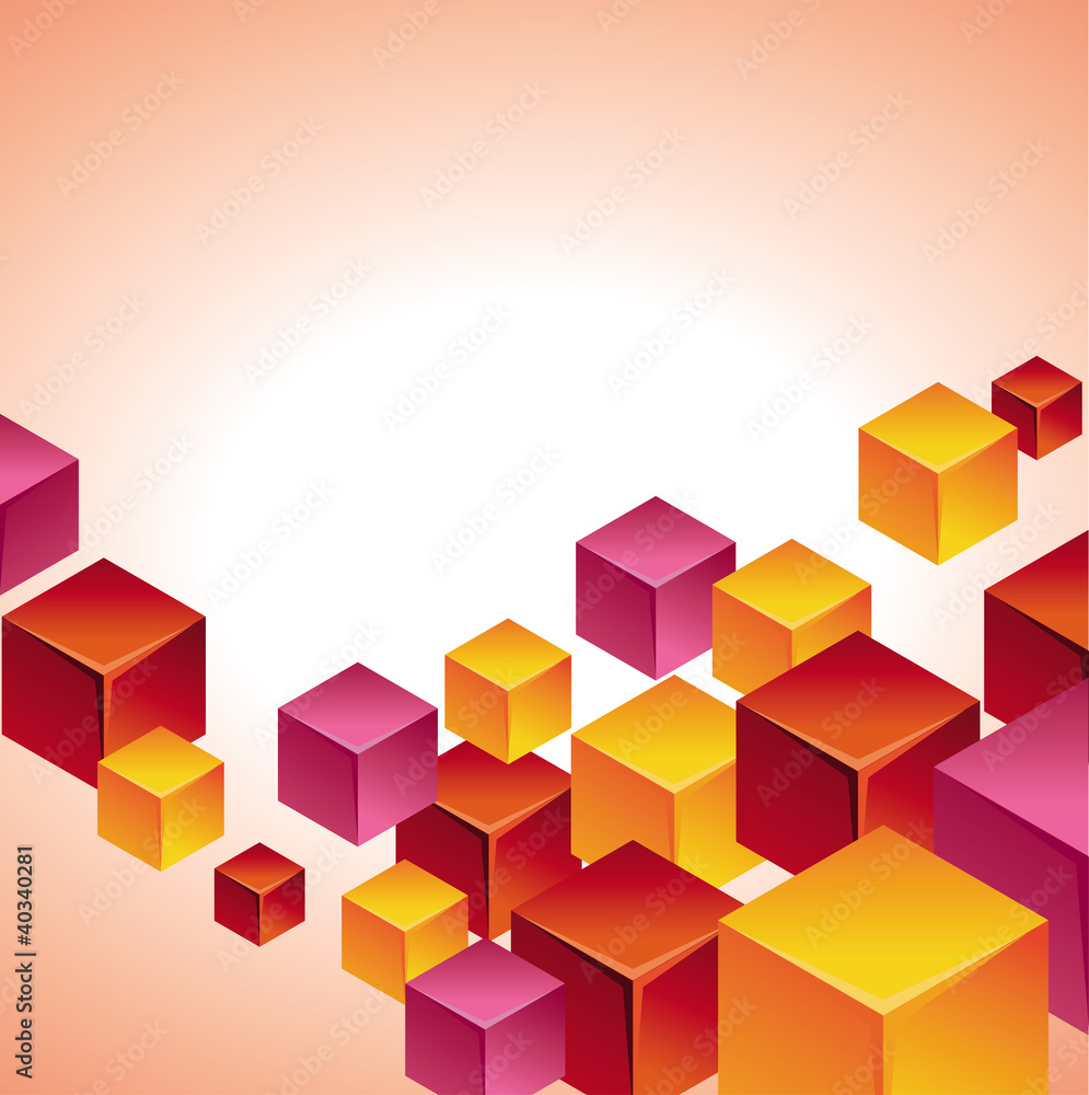 Aufkleber abstract modern background with cube