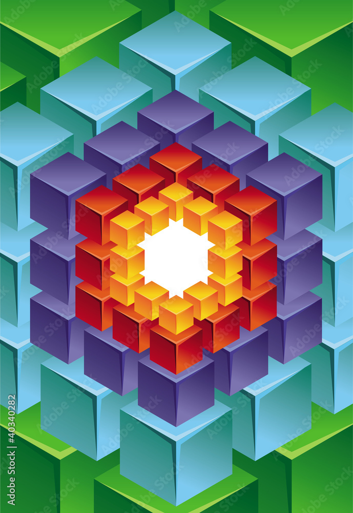 Aufkleber abstract modern background with cube