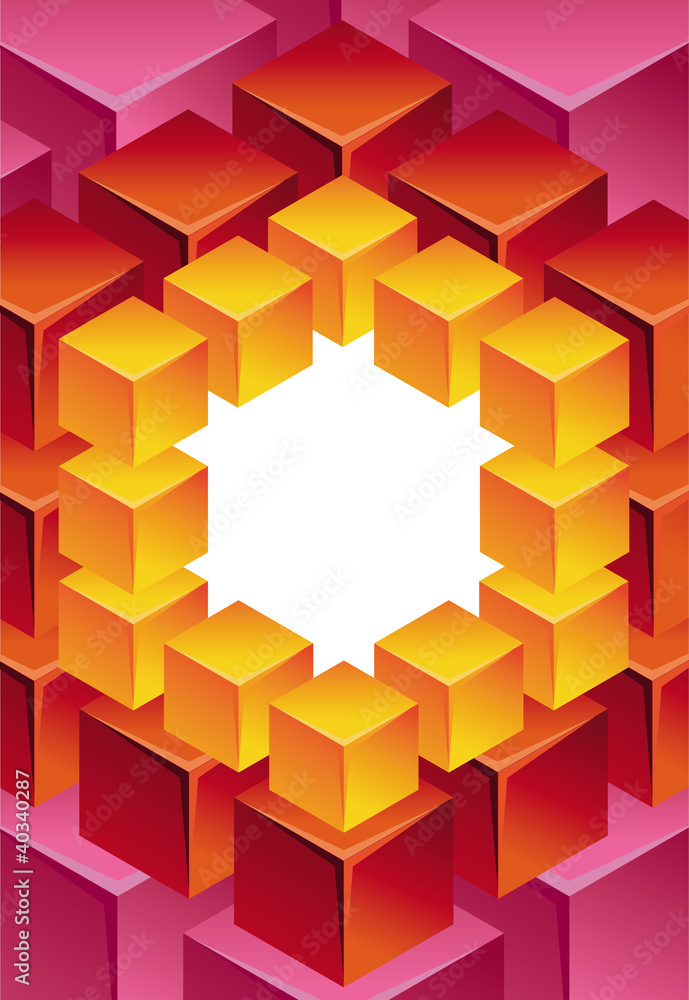Poster abstract modern background with cube