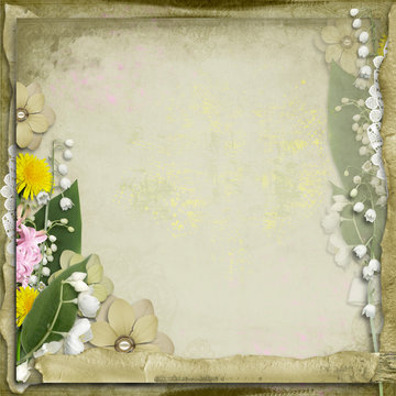 Vintage background with spring flowers