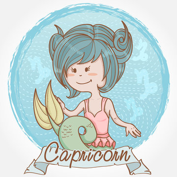 Illustration of Capricorn zodiac sign
