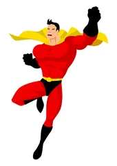 Fototapete Superhelden Superheld in fliegender Pose