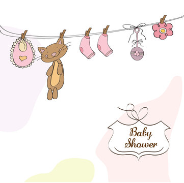 Baby girl shower invitation card