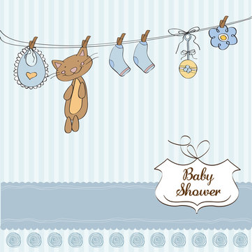 Baby boy shower invitation card