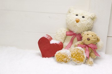 Teddybär - Mutter und Kind mit Herz