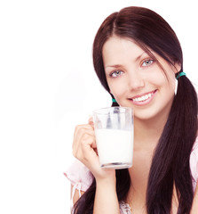 girl drinking milk