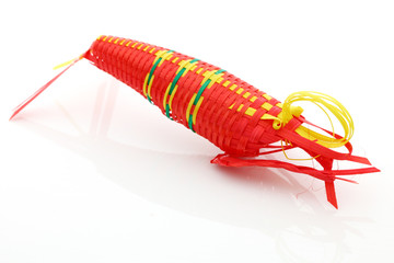 Shrimp made from the bamboo.