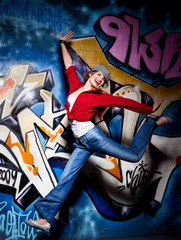 Girl and graffiti