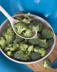 Broccoli in a white plate
