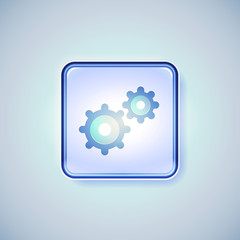 Professional Glossy Gear Icon.