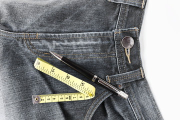 Jeans and measuring tape