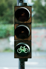 green light on the semaphore - bicycle road