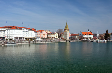 Naklejka premium Im Hafen von Lindau am Bidensee/Deutschland