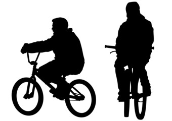 Two cyclist athlete mans