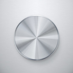 Blank shiny silver knob or push button