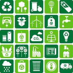 green environment and recycle icons