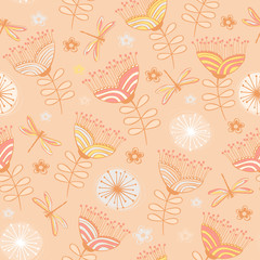 seamless vintage flower pattern background