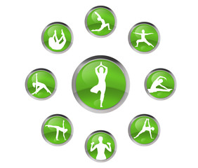 womans practice yoga