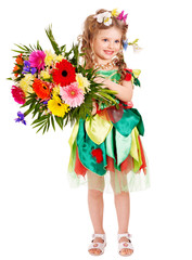 Child in spring hairstyle and butterfly.