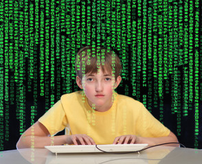 Teenager having problems with computer. Concept - 40351477