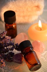 essential oil with aroma candle