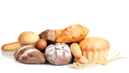 delicious bread and ears isolated on white