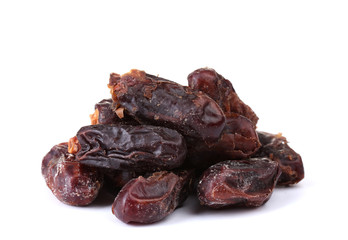 delicious dried dates isolated on white