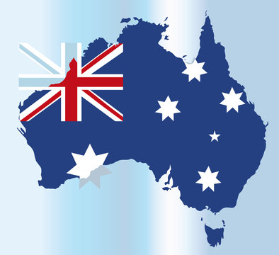 australia map with flag